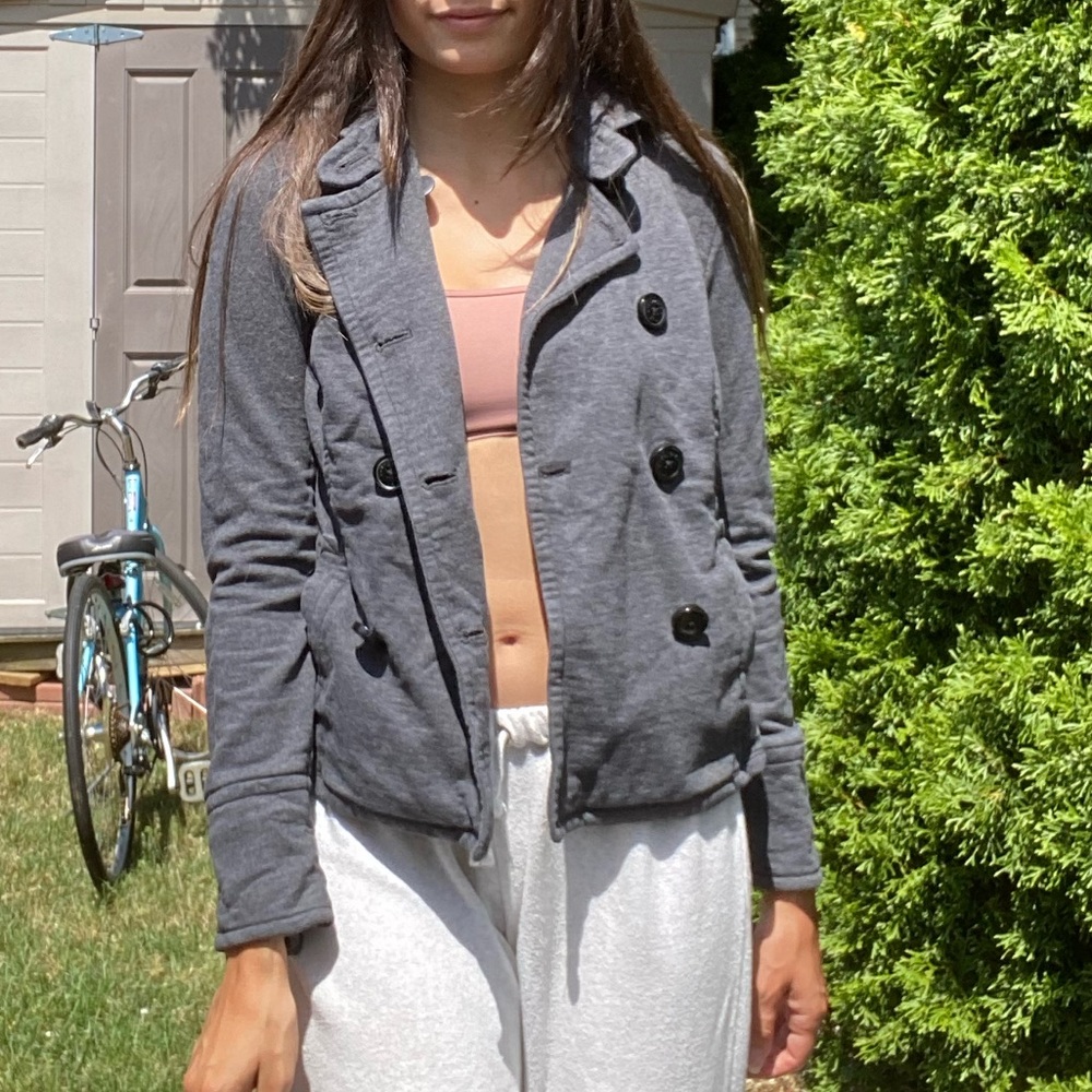 Aeropostale Grey button down Cotton Jacket size XS